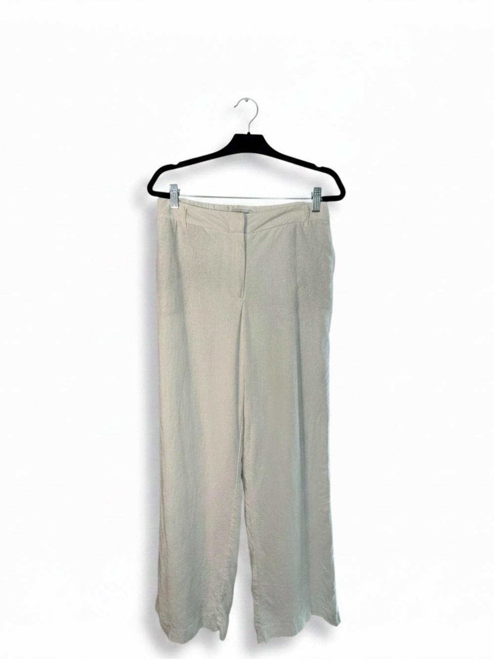 Ivory Linen Blend Wide Leg Pants Women’s Size 8 Coastal Resort Quiet Luxury - Picture 2 of 4